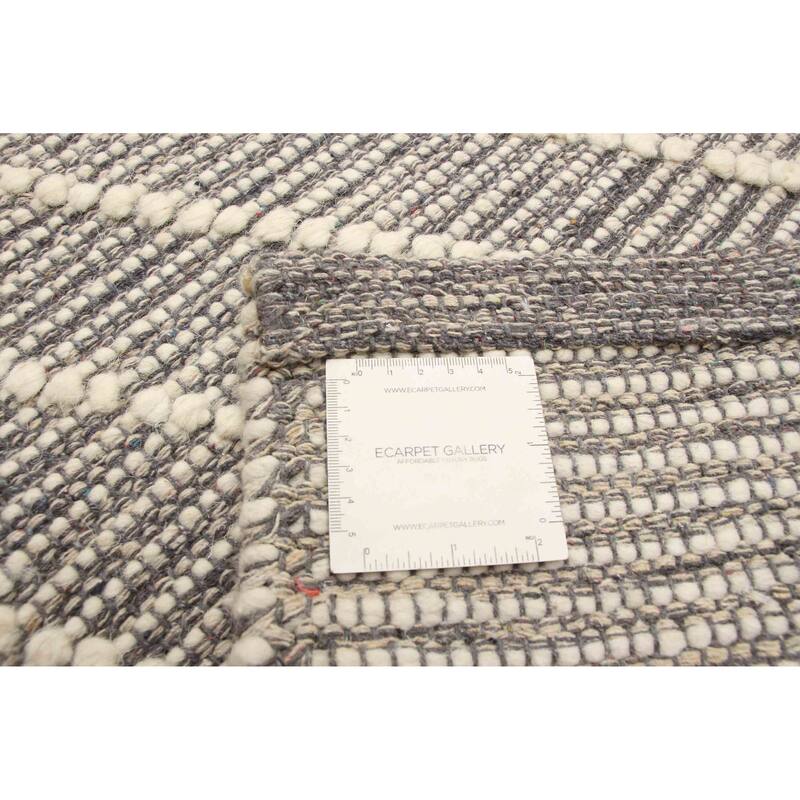 ECARPETGALLERY Braid weave Sienna Grey Wool Rug - 5'2 x 7'10