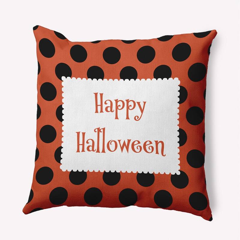 Halloween Happy Halloween Dots Indoor/Outdoor Throw Pillow - 18" x 18" - Harvest Orange