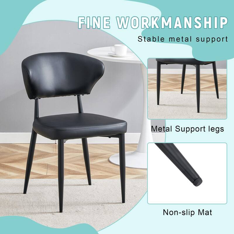 Set of 4, Minimalist Ergonomic Dining Chair, With A Curved Backrest For Comfortable Design, Comfortable Sitting