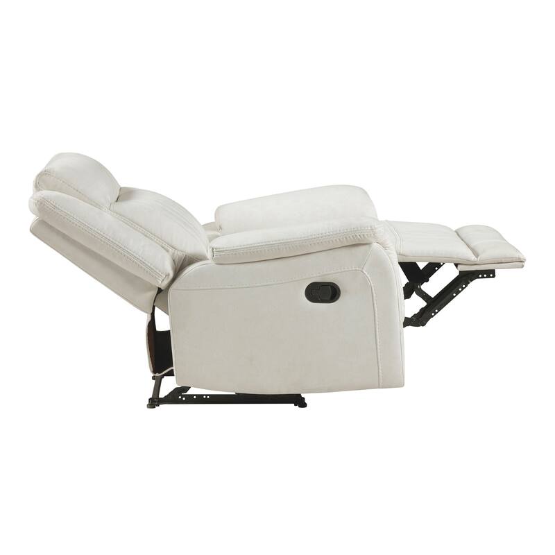 Lenore 39.5" Microfiber Manual Double Reclining Sofa - Tab Pull Motion