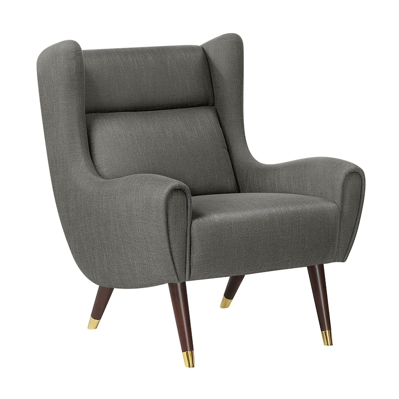 Edmund Textured Fabric Accent Chair - Gray