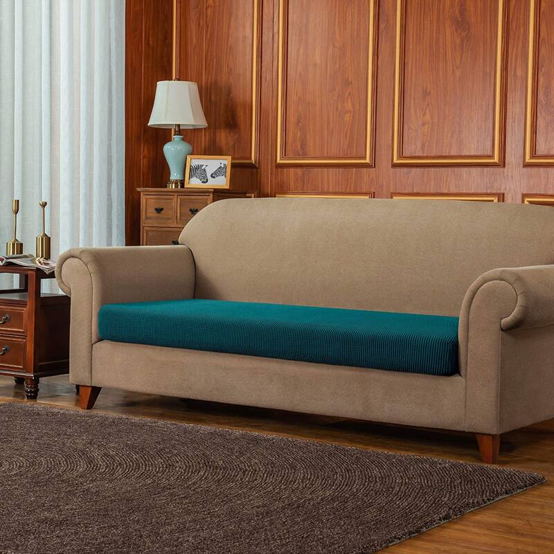 Subrtex Stretch Sofa Cushion Cover Textured Grid Furniture Covers - Teal