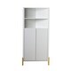 Tall Wooden Corner Cabinet w/ 2 Doors&4 Shelves,Storage Cabinet,White ...