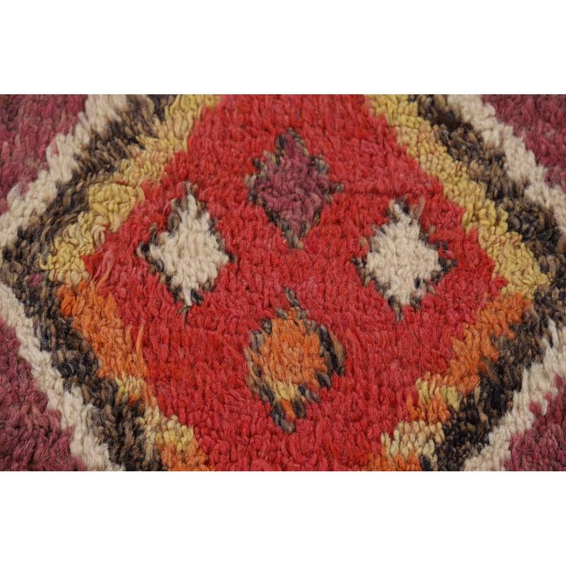 Purple Geometric Moroccan Oriental Area Rug Handmade Wool Carpet - 9'1" x 12'8"