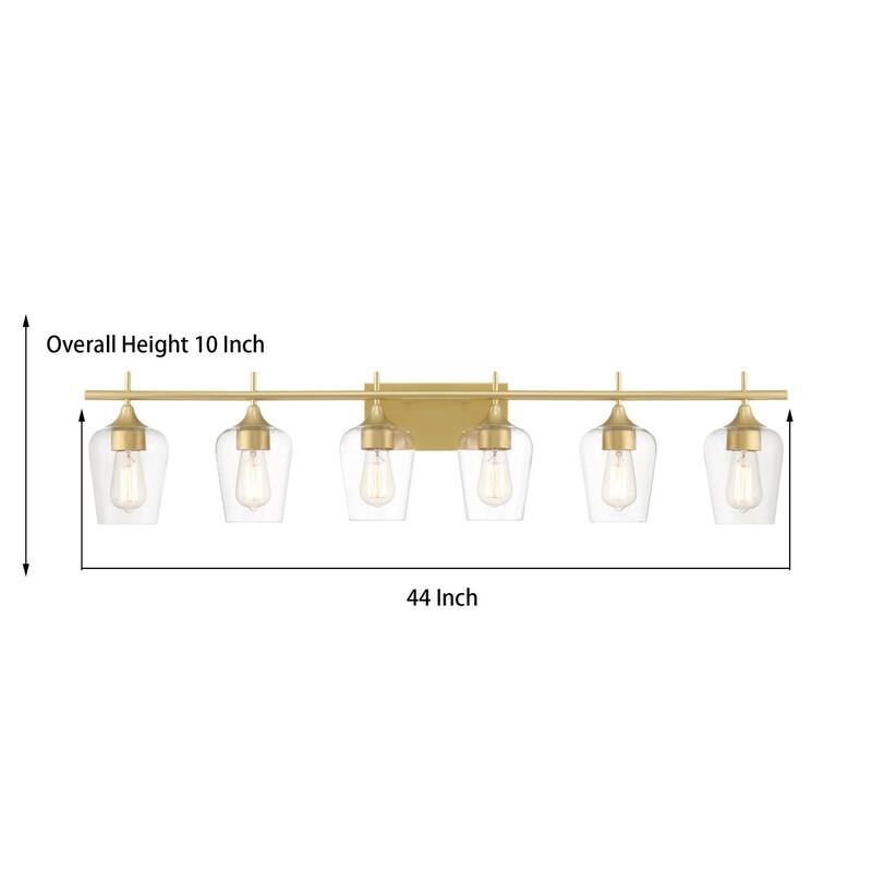 Amboise 6- Light Modern Bathroom Vanity Light with Clear Glass Shade with UL Certified - 44.5 inches