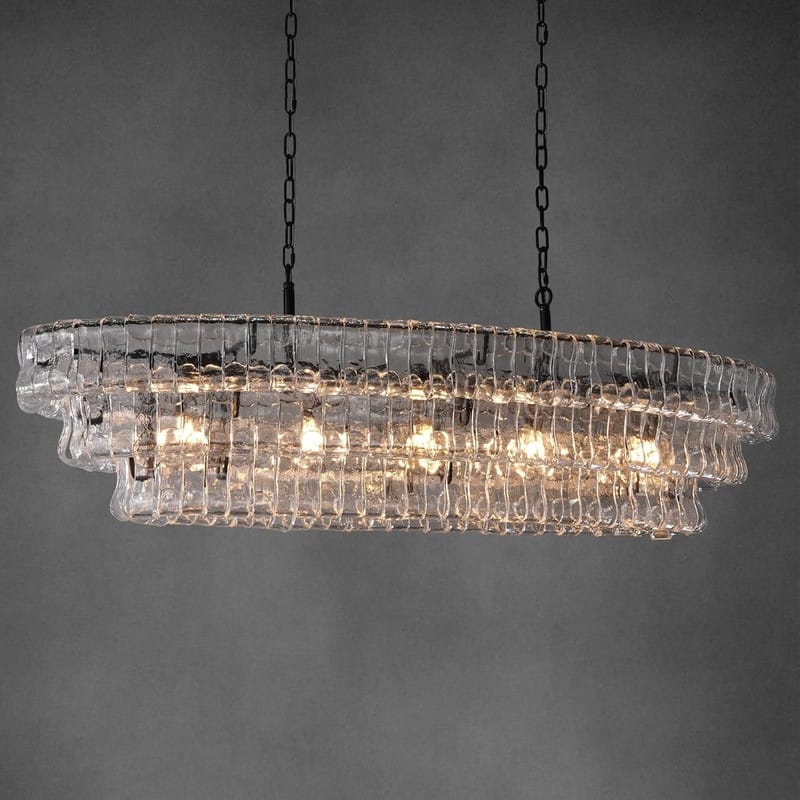 KAYLA 36in-67.4 in. 6-Lights Gold Crystal Drum Chandelier