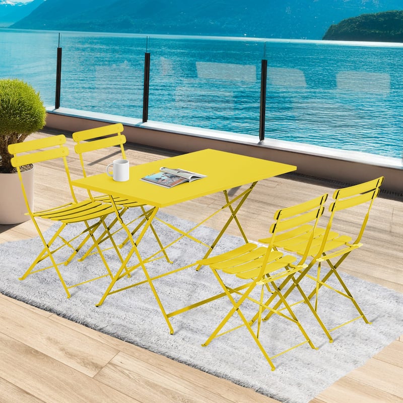 Outdoor 3-Piece Bistro Set, Foldable Patio Dining Sets, Rust-Resistant, Lightweight, Easy to Clean, for Balcony, Garden, Pool