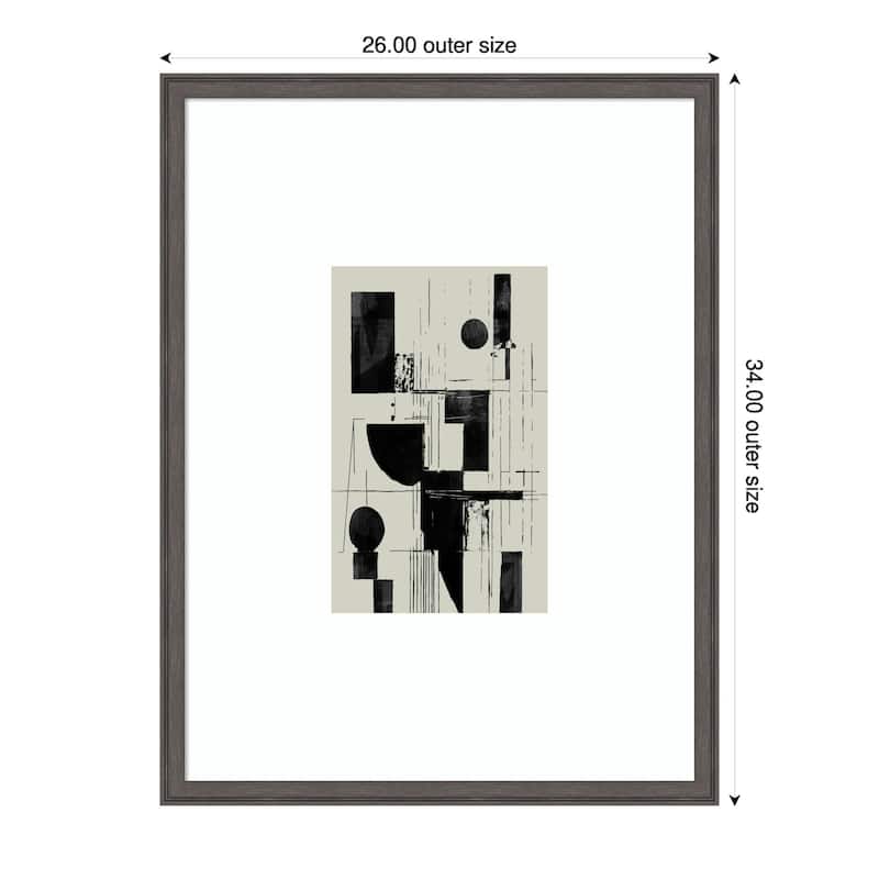 Interconnected No. 1 by Cartissi Wood Framed Wall Art Print - Silver - 26 x 34 in