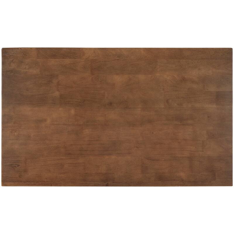 3-Piece Counter Height Dining Table Set, 45" Rubberwood Butcher Block Prep Table with 2 Open Shelves & 2 Stools for Small Spaces