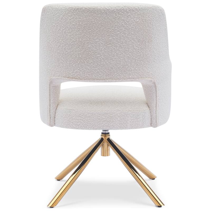 Boucle Polyester Upholstered Swivel Accent Chair - Stain Resistant (Set of 4)