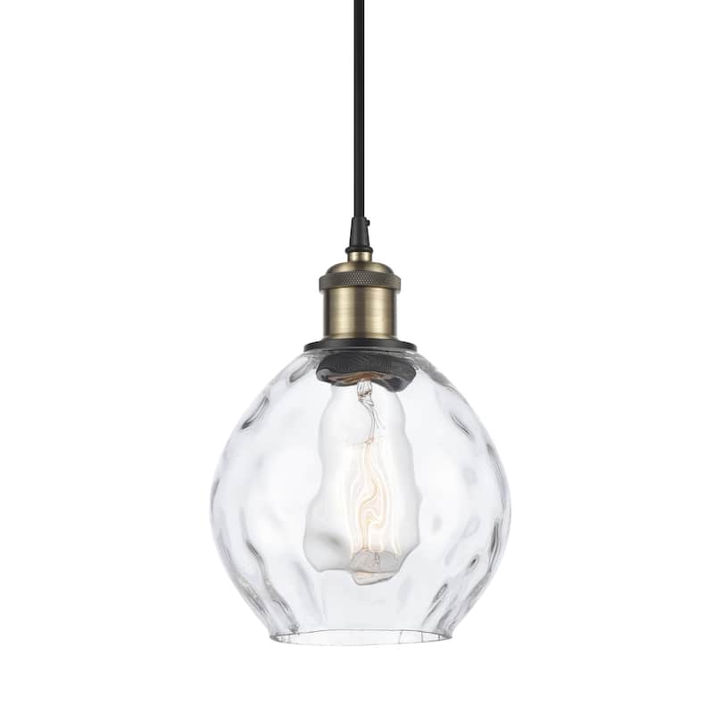 Innovations Lighting 516-1P-9-6 Waverly Pendant Waverly 6" Wide Mini - Clear / Black Antique Brass
