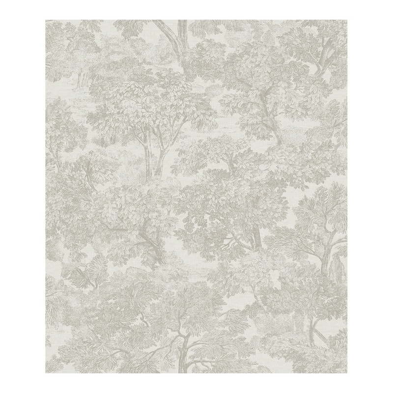 Chesapeake Blyth Grey Toile Wallpaper - 20.5 x 396 x 0.025