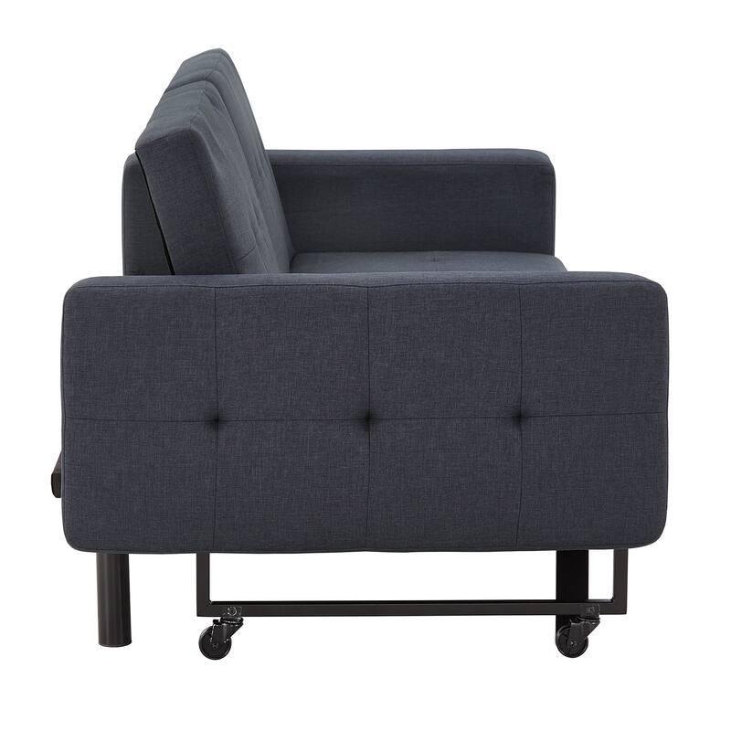 Palatka Full 80" Wide Tufted Fabric Convertible Futon by iNSPIRE Q Classic