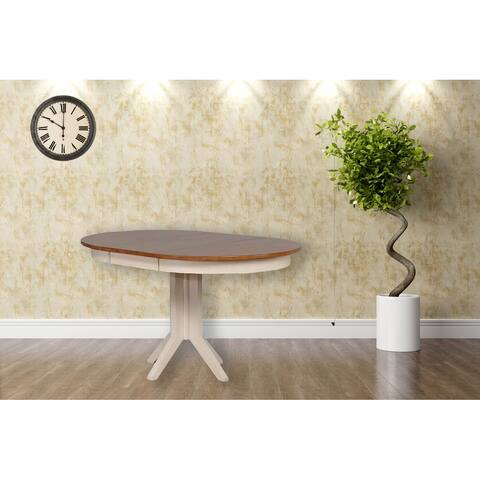 Round Contemporary Dining Table,45" x45" x 63", Antiqued Caramel, Biscotti - N/A
