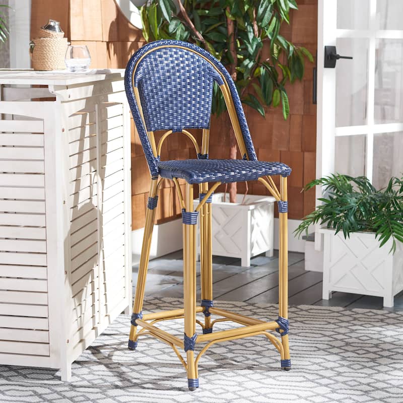SAFAVIEH Outdoor Shaniya 30-inch Stacking Bar Stool (Fully Assembled) - 19Wx22Dx47H