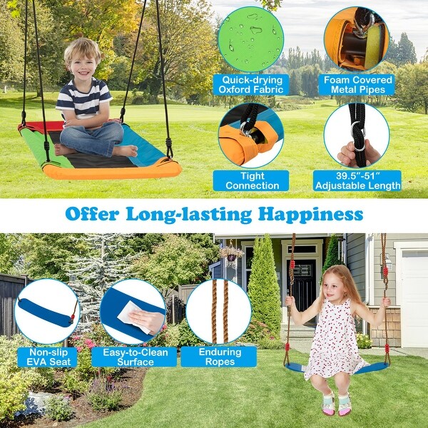 Gymax 660 LBS Indoor Outdoor Swing Set Heavy Duty Carbon Steel