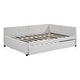 preview thumbnail 43 of 98, L-Shaped Backrest Daybed Upholstered Daybed Frame Classic Wood Slats Design with 2 Storage Drawers or Trundle, Full Size