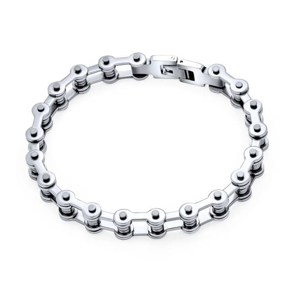 Stainless Steel Men's 8.5" Bicycle Ball Chain Link Bracelet Silver or Gold 