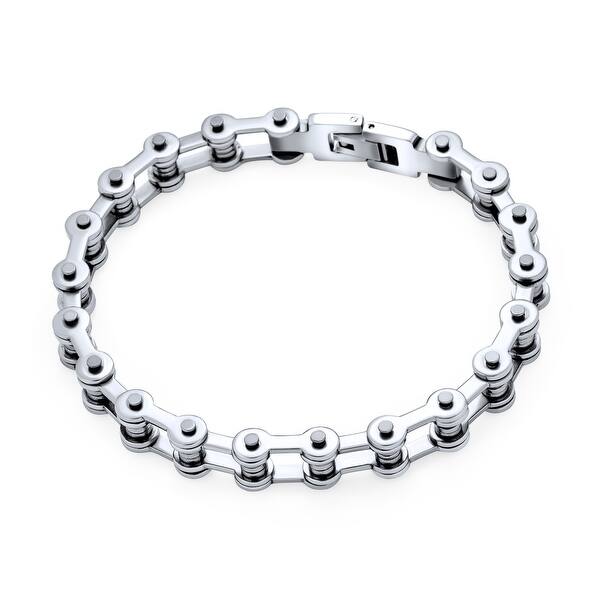 Stainless Steel Men's 8.5" Bicycle Ball Chain Link Bracelet Silver or Gold Stainless Steel Men's 8.5" Bicycle Ball Chain Link Bracelet Silver or Gold