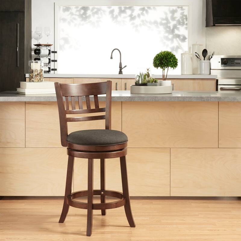 Verona Linen Lattice Back Swivel 24-inch Counter Height Stool by iNSPIRE Q Classic