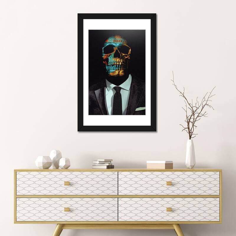 iCanvas "Suited Skull" by Jesse Johnson