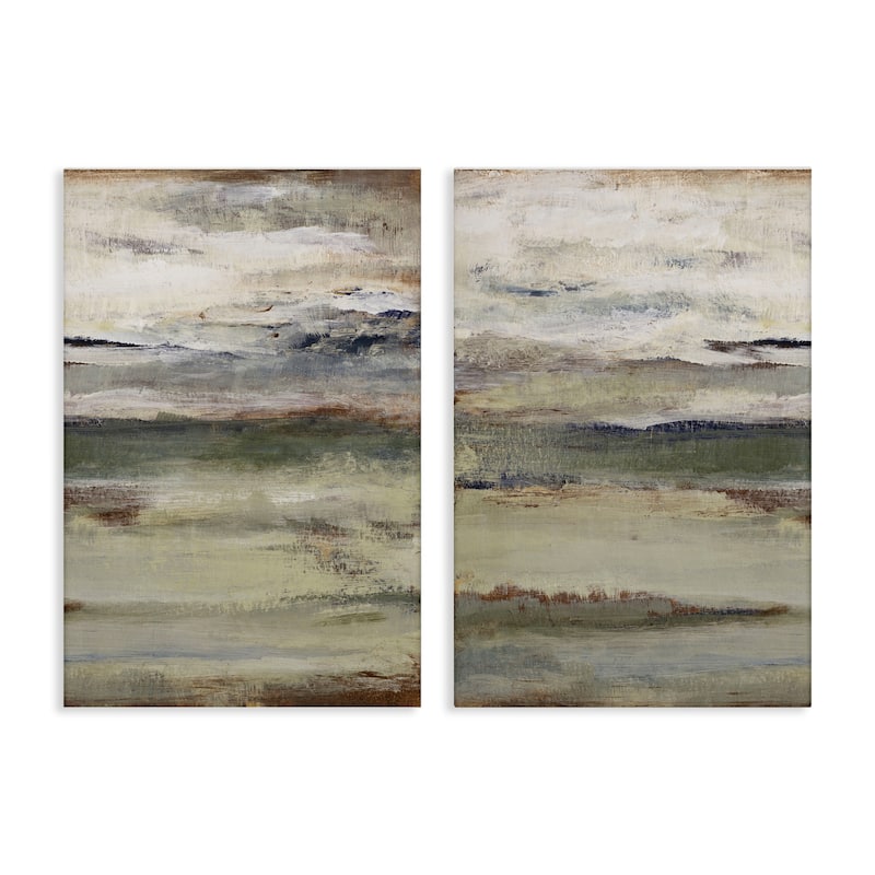 Stupell Earth's Layers Neutral Abstract Canvas Wall Art Design By Lanie Loreth (Set of 2) - 24 x 36