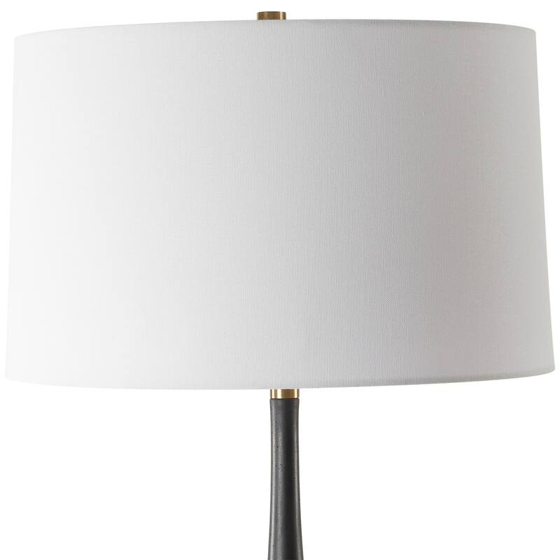 Tear Drop Table Lamp with Tapered Shade - 34.5" - Black and White