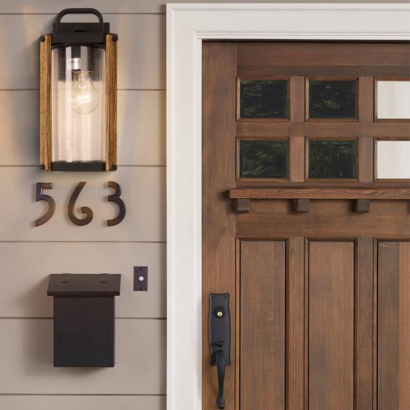 Outdoor Wood Grain Porch Light
