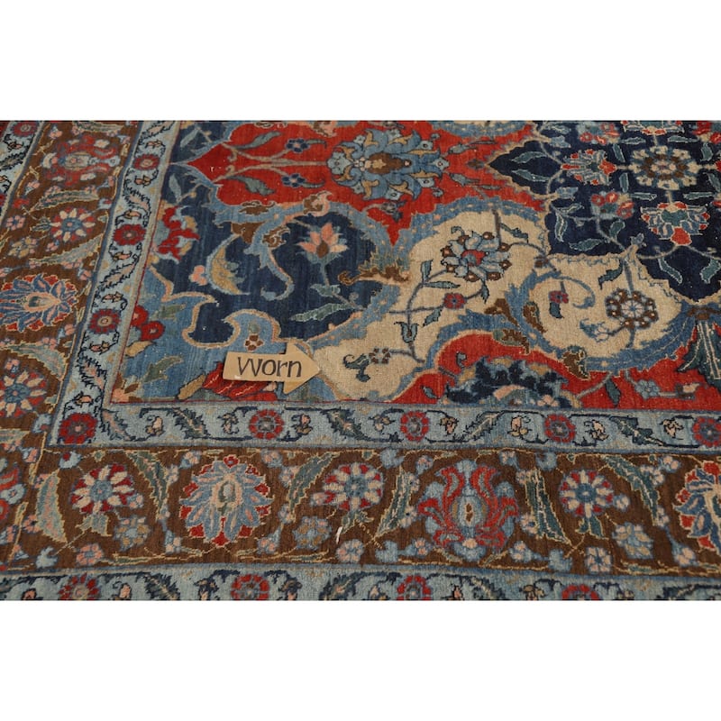 Medallion Tabriz Oriental Vintage Area Rug Hand-Knotted Wool Carpet - 6'7"x 9'7"