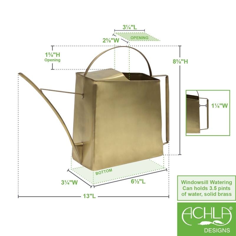 Achla Designs Brass Watering Can, Antique Finish
