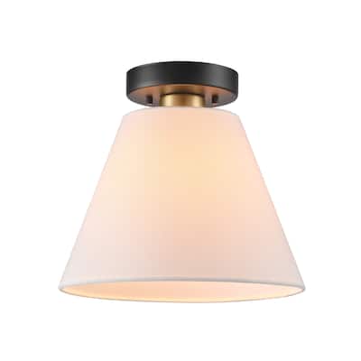 Globe Electric 91009619 10" Wide Semi-Flush Ceiling Fixture with Linen