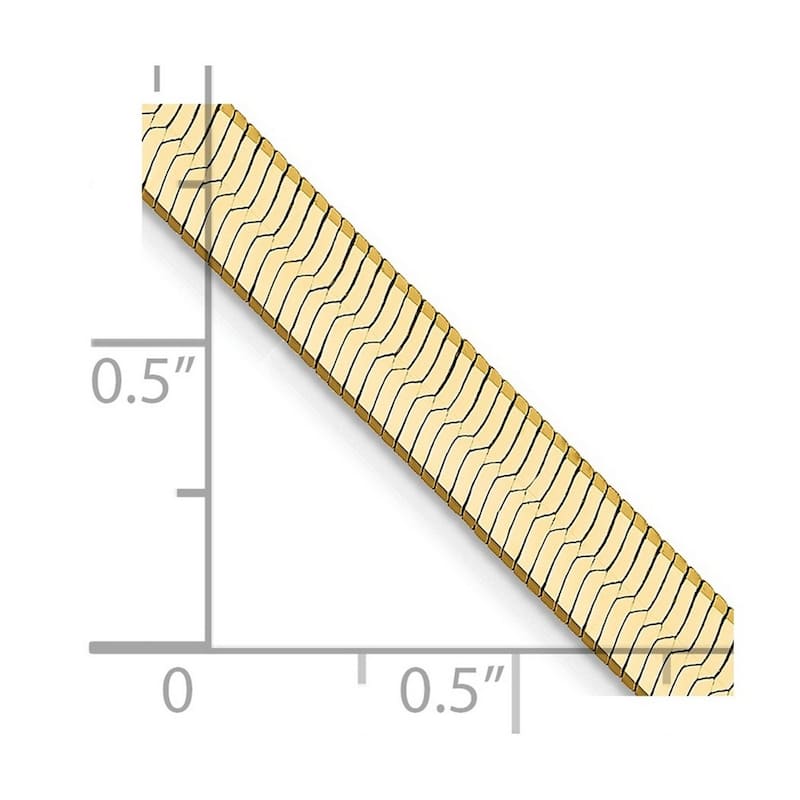 Curata 14k Yellow Gold Solid Polished 5.0mm Silky Herringbone Chain Bracelet