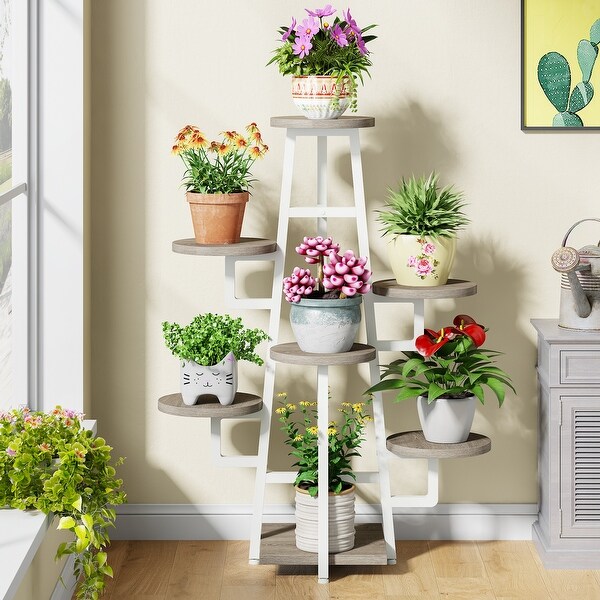 花瓶・フラワースタンド madoka rindal / flower base large size 7 Tier Plant Stand Indoor, Tall Plant Shelf for Multiple Plants