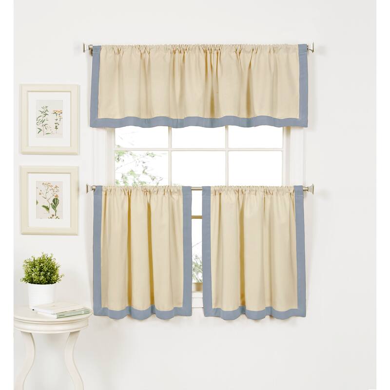 Wilton Colorblock Kitchen Window Tiers, Set of 2