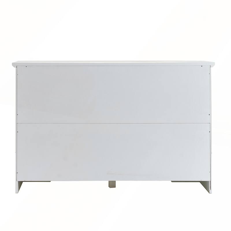 Modern White Storage Cabinet with Glass Doors Shelves Drawer