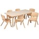preview thumbnail 5 of 37, 23.625"W x 47.25"L Rectangle Plastic Activity Table Set with 6 Chairs