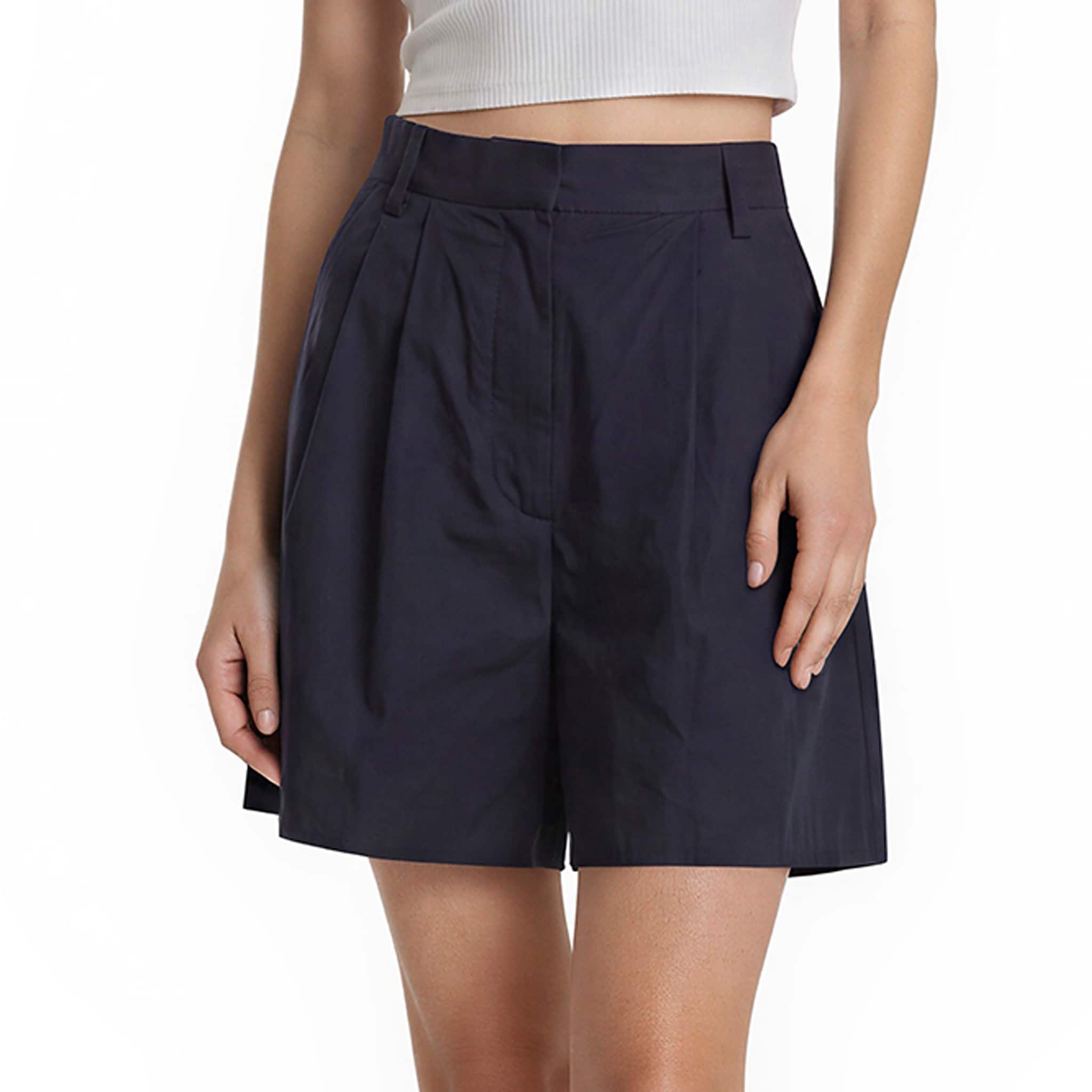 Prada Pleated Cotton Shorts - 42