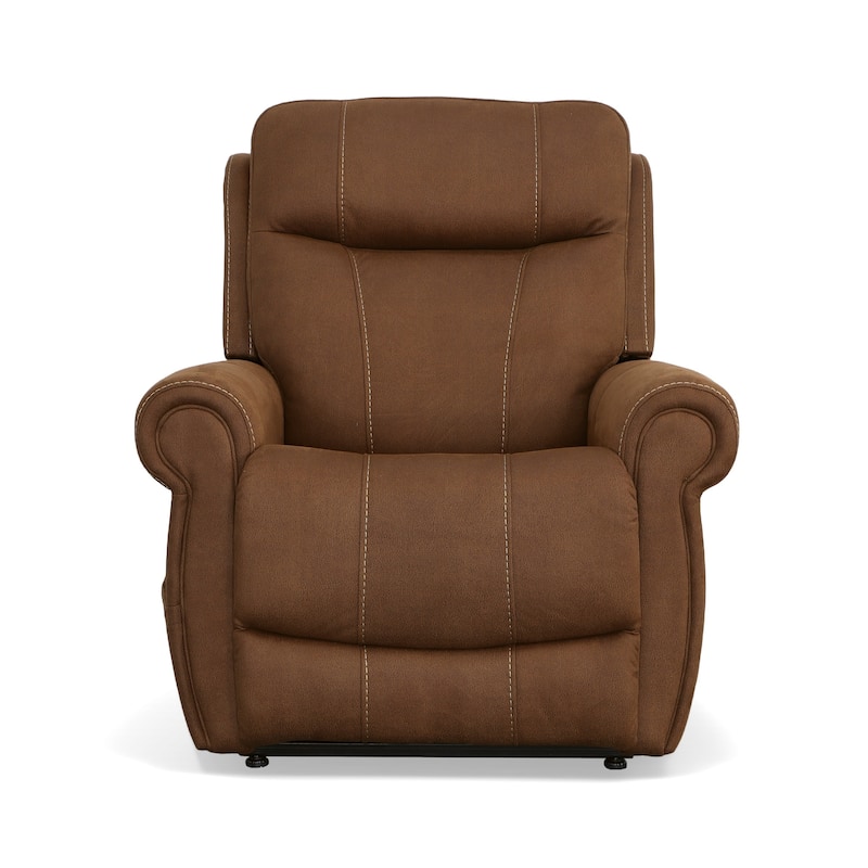 Stewart Amber Brown Power Lift Recliner with Power Headrest & Lumbar by Flexsteel