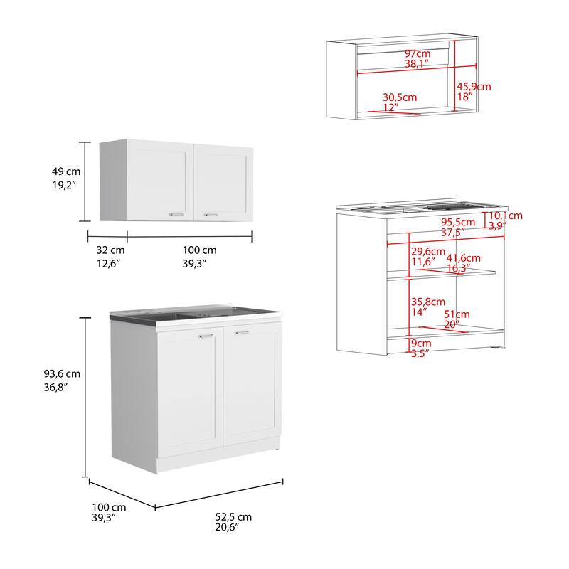 FM Furniture Perseus Cabinet Set, Two Parts Set