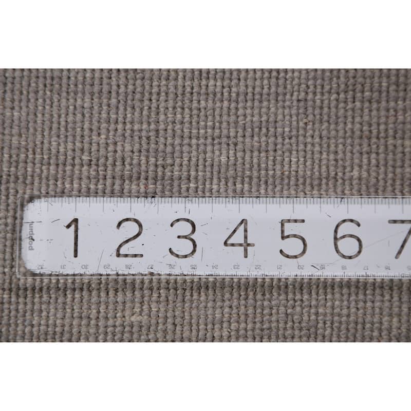 Hand Knotted Oriental 100% Wool Carpet Modern Solid Greys & Charcoal Gabbeh Runner Rug - 10' 0'' X 3' 1''