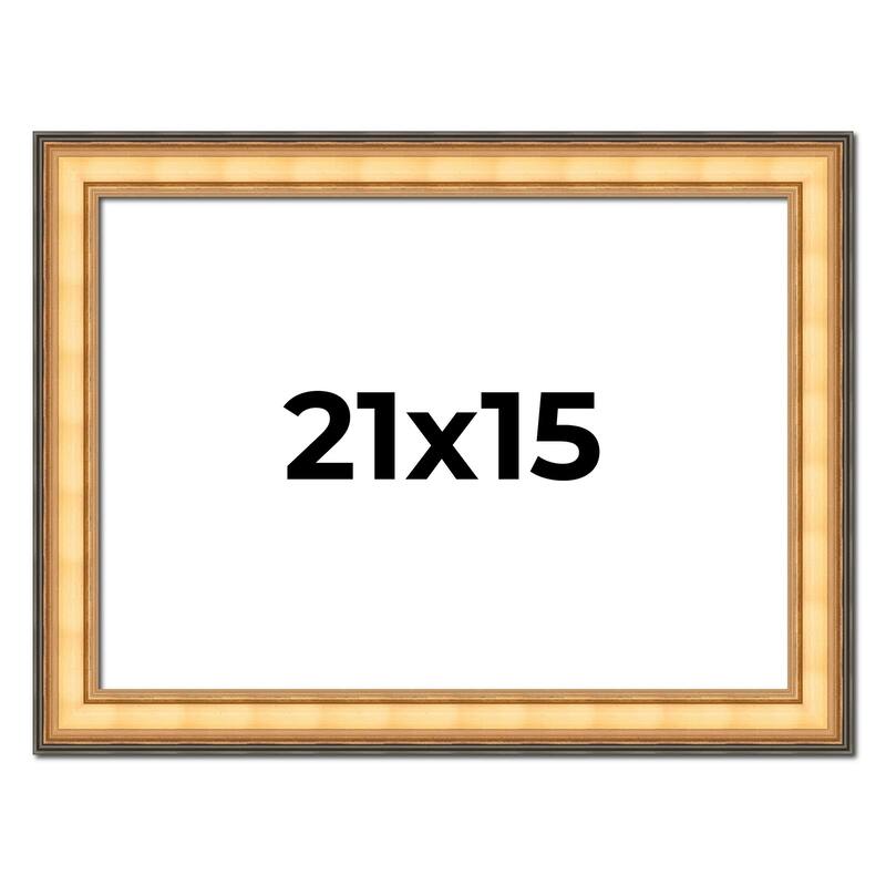 21x15 Frame Gold Plein Aire Solid Wood Picture Frame Width 2 Inches |