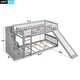 preview thumbnail 13 of 32, Twin Over Twin Bunk Bed With Drawers With Convertible Ladder And Slide