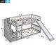 preview thumbnail 28 of 30, Twin over Twin Bunk Bed with Storage Stairway and Slide