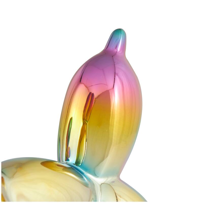 Gold Porcelain Ceramic Balloon Dog Sculpture (Set of 2) - Gold, Silver, White, Black, Multi Colored