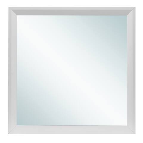 Offex 36 in. x 36 in. Classic Square Framed Dresser Mirror - White - 2"L x 36"W x 36"H