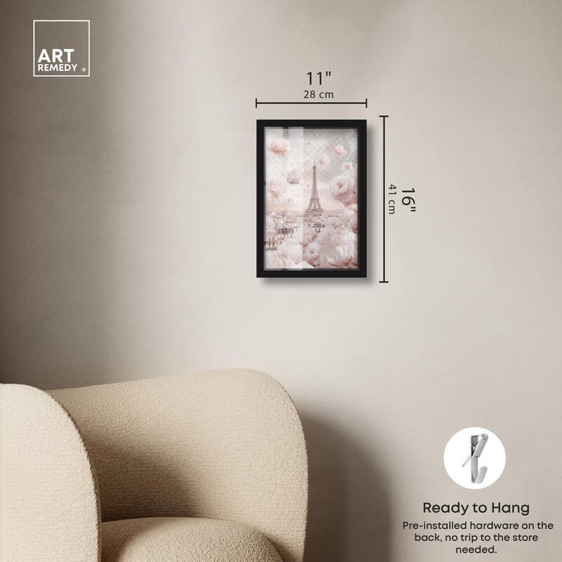 Raining Petals in Paris Shadowbox by Art Remedy