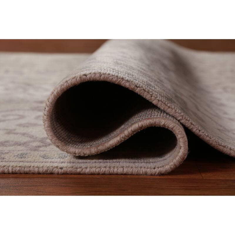 Hand Knotted Oriental 100% Wool Carpet Traditional All-Over Beige & Ivories Heriz (serapi) Area Rug - 8' 10'' X 5' 11''