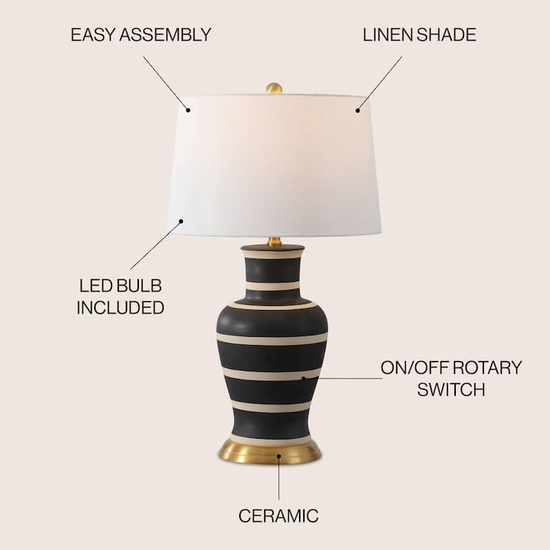 Julia 29" Ceramic LED Table Lamp, by JONATHAN Y