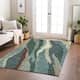 Machine Washable Indoor/ Outdoor Abstract Contemporary Chantille Rug
