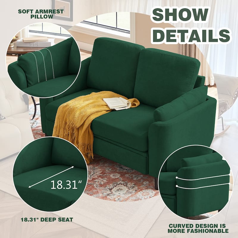 3 Pieces Living Room Set with Storage Ottoman